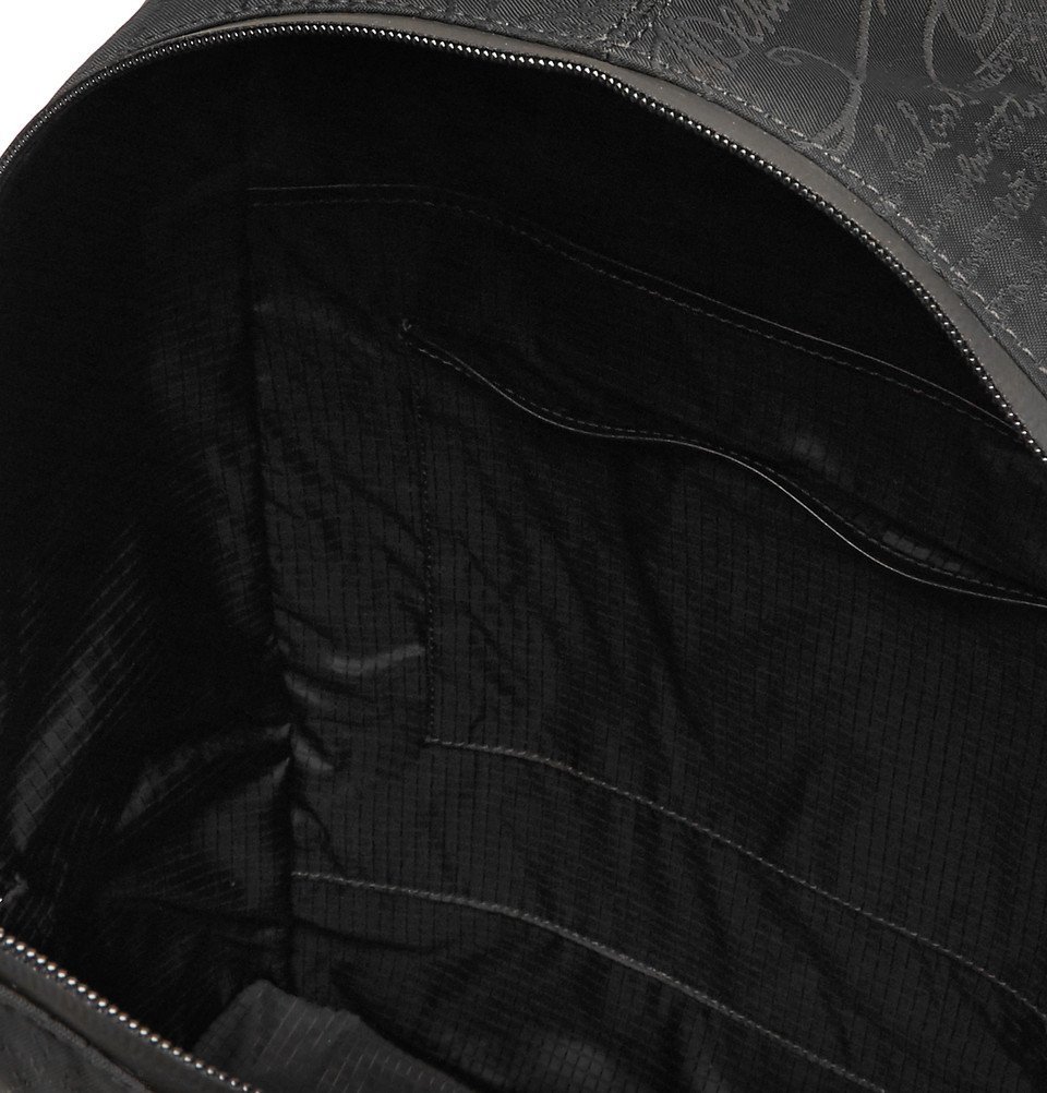 Berluti - Volume Leather-Trimmed Jacquard Backpack - Men - Black