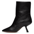 Nicholas Kirkwood Black Croc-Embossed Lexi Ankle Boot