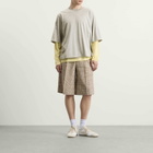 AMI Paris Men's Mercerised Jersey ADC Double Layer T-Shirt in Gris Chine Clair/Jaune