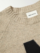 Norse Projects - Fridolf Logo-Intarsia Donegal Wool Sweater - Neutrals