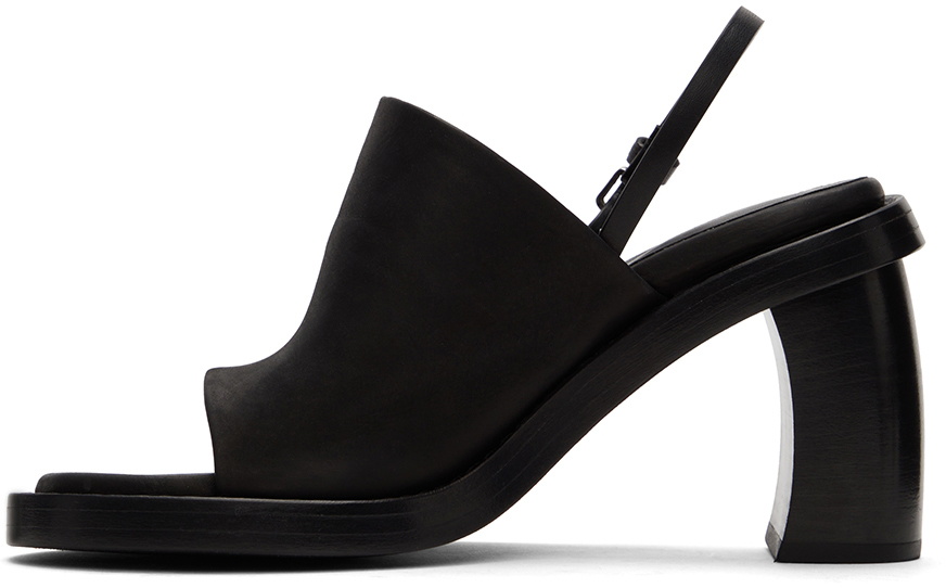 Ann Demeulemeester Black Calfskin Heeled Sandals