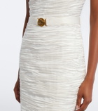 Versace Medusa pleated silk-blend satin minidress