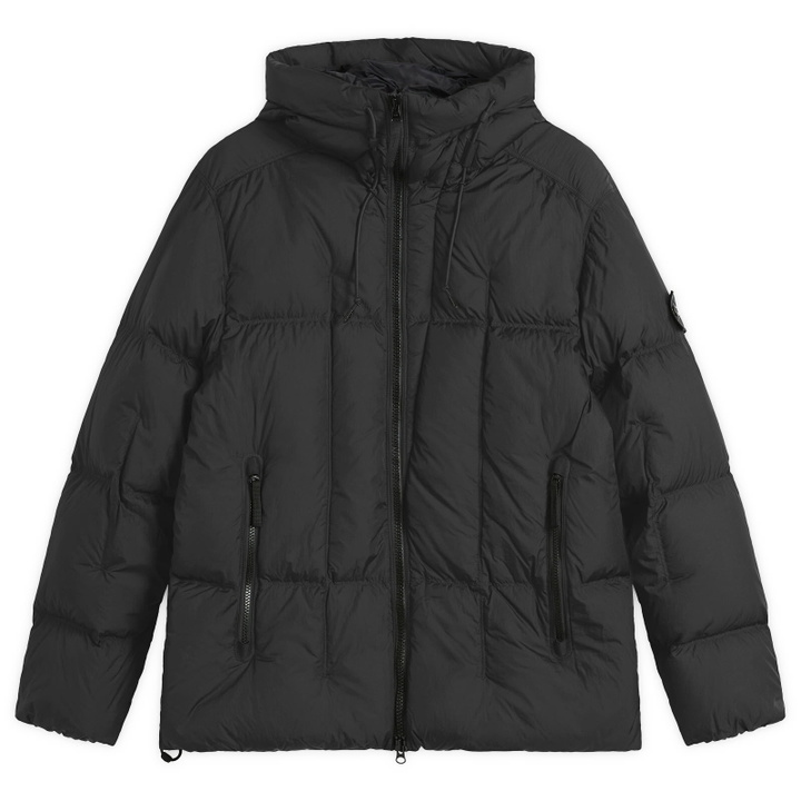 Photo: Stone Island Men's Seam Faded Light Nylon Tela Down Jacket in Black