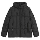 Stone Island Men's Seam Faded Light Nylon Tela Down Jacket in Black