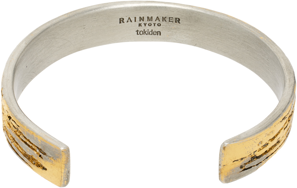 RAINMAKER KYOTO Silver & Gold Yamazaki Wax Casting Crafts Edition Narrow Bangle Bracelet