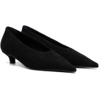 TOTEME Black Sharp Suede Kitten Heels