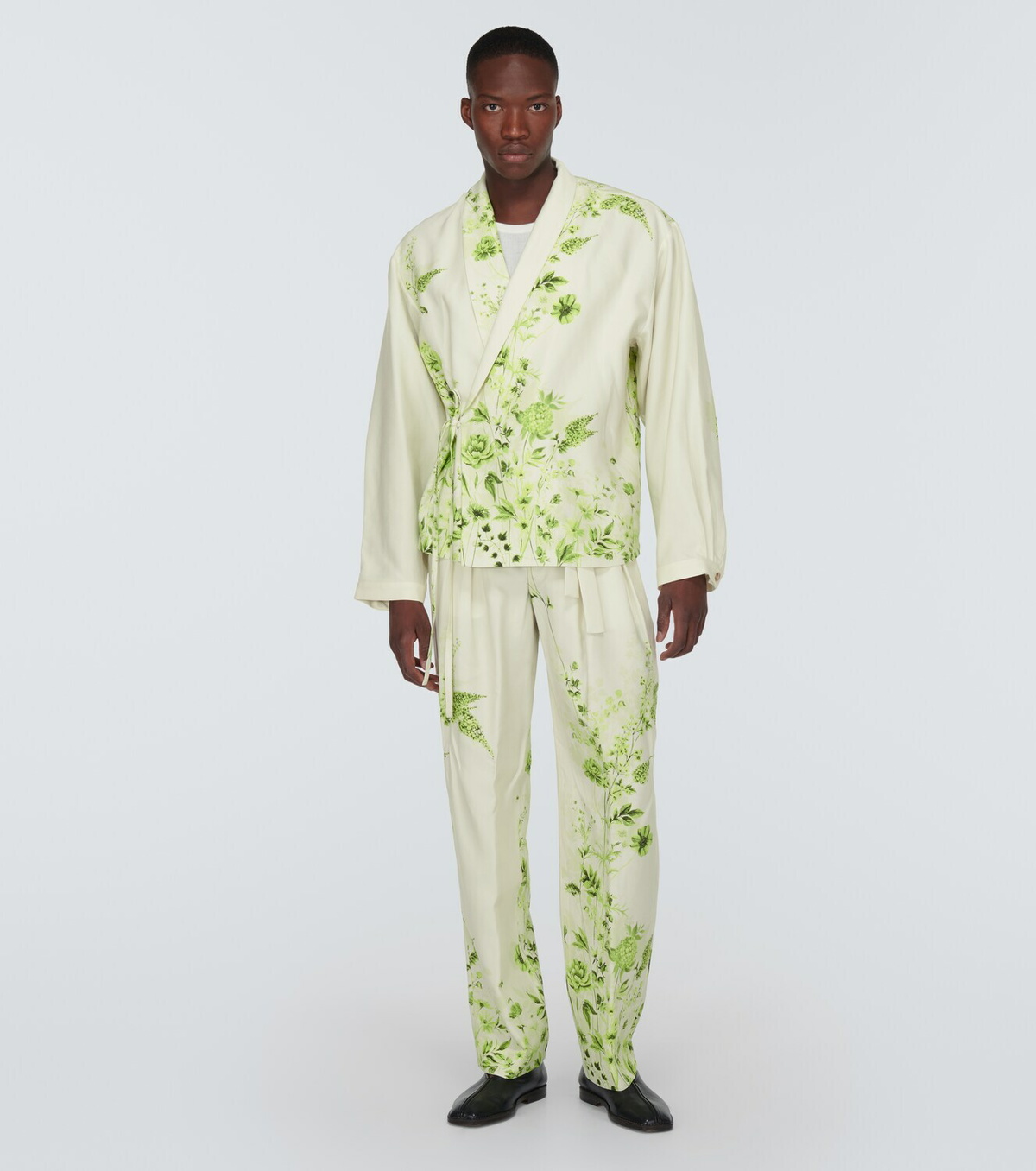 King & Tuckfield Floral belted straight pants