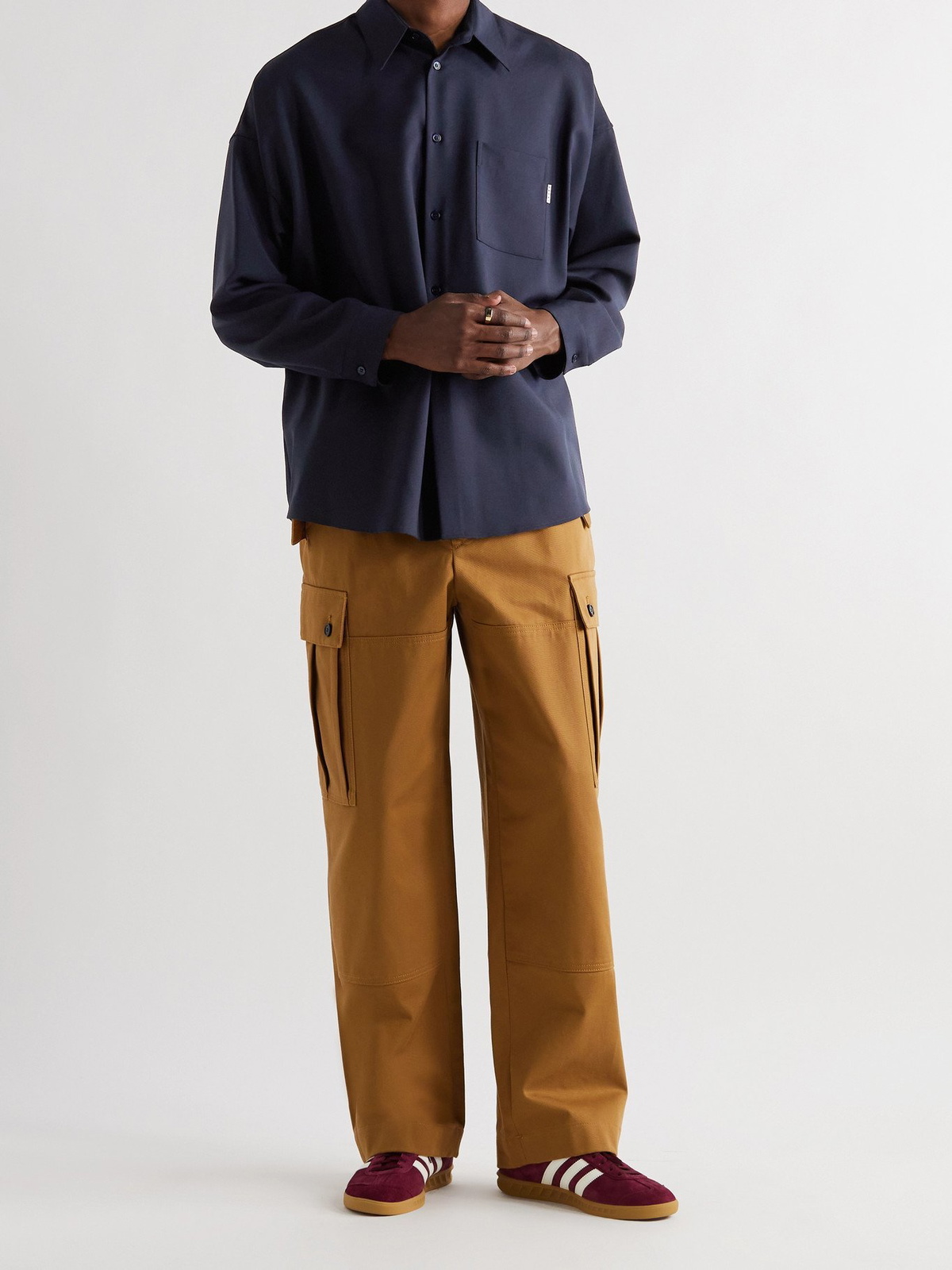 MARNI - Tropical Wool Shirt - Blue Marni