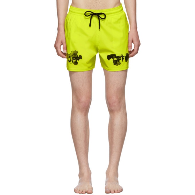 Photo: Off-White Yellow Vilebrequin Edition Moorise Swim Shorts
