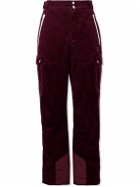 Brunello Cucinelli - Straight-Leg Logo-Print Cotton-Corduroy Ski Pants - Burgundy