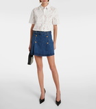 Self-Portrait High-rise denim miniskirt