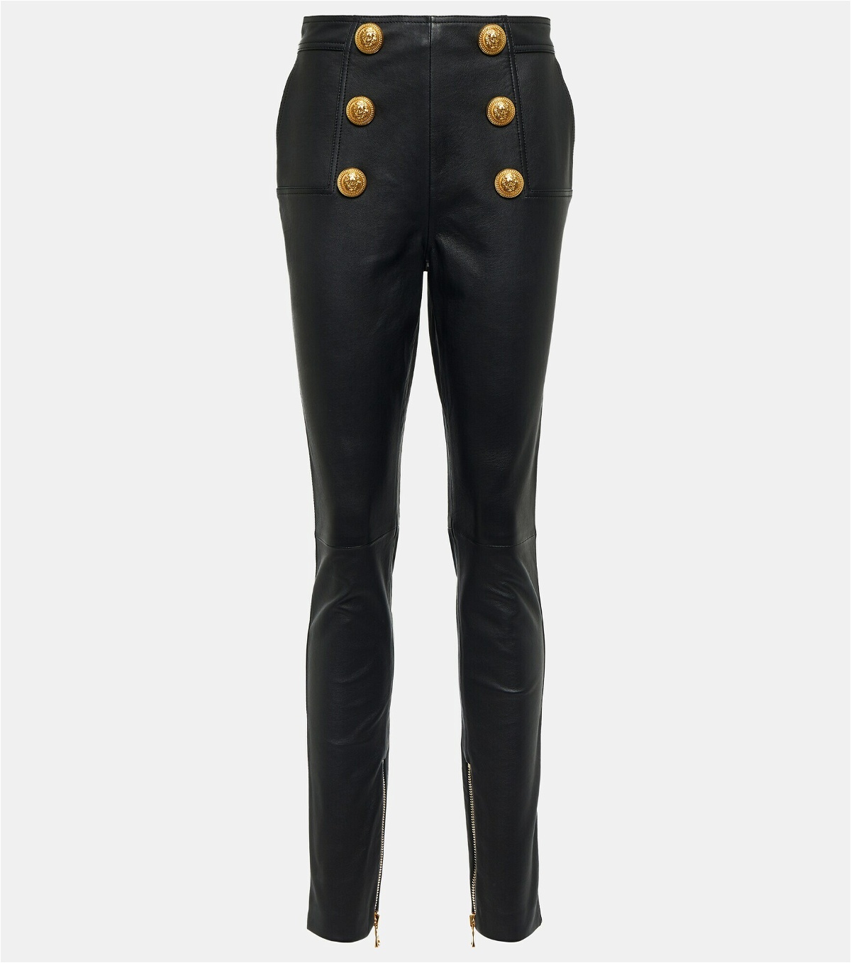 Balmain Leather Pants in Black