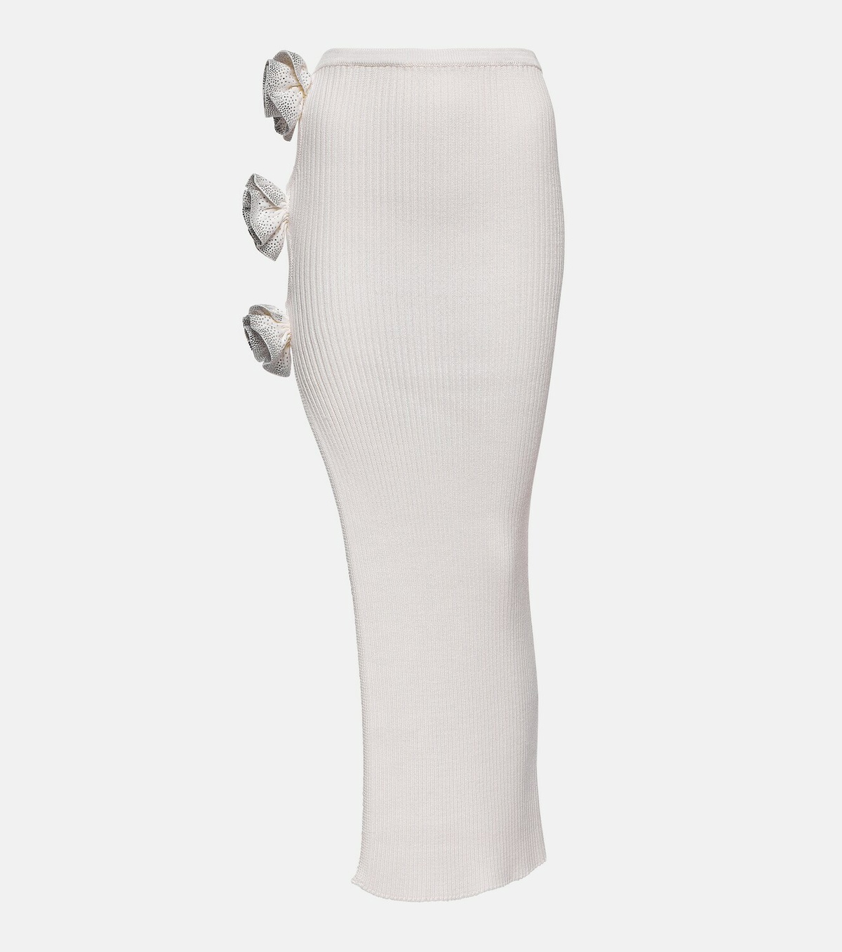 スカート Giuseppe di Morabito Midi skirt with silver rhinestones Giuseppe di Morabito Embellished ribbed-knit midi skirt