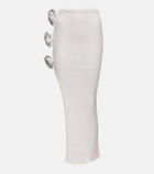 Giuseppe di Morabito Embellished ribbed-knit midi skirt