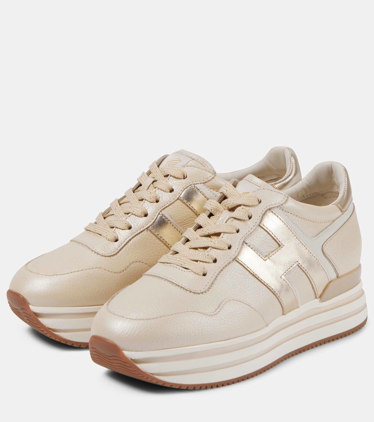 【送料&関税込】Hogan Midi H222 Platform Sneakers Hogan Midi H222 leather platform sneakers Hogan