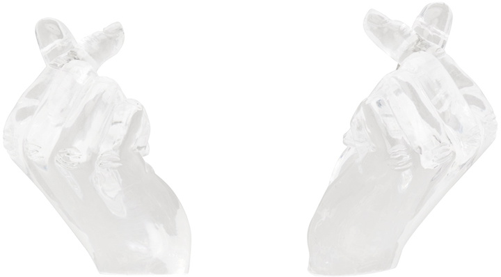 Photo: Y/Project Transparent Midi Finger Heart Earrings