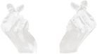 Y/Project Transparent Midi Finger Heart Earrings