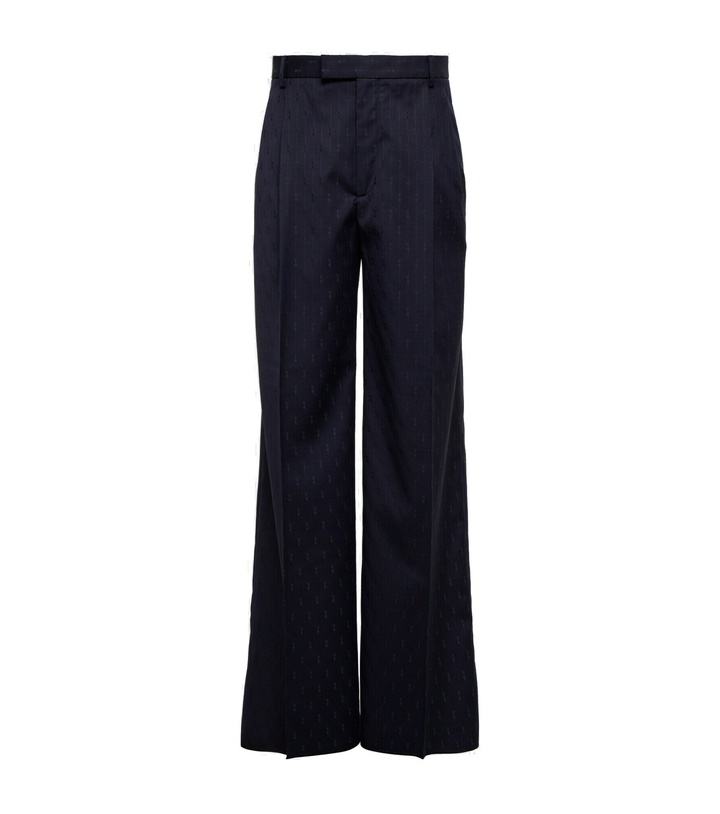 Photo: Gucci - Horsebit striped wide-leg wool pants