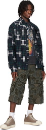 Who Decides War Navy Patched Arch Flannel Shirt