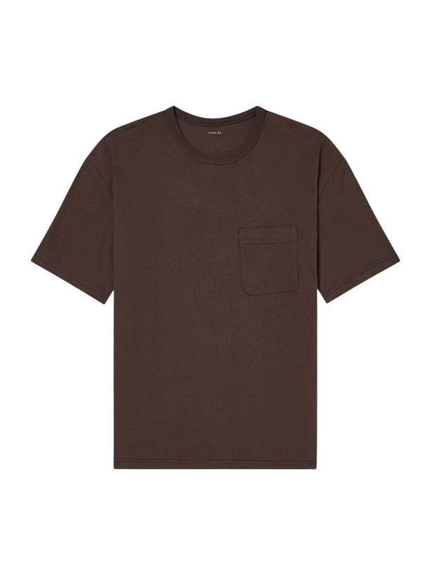 Photo: LEMAIRE - Cotton and Linen-Blend Jersey T-Shirt - Brown