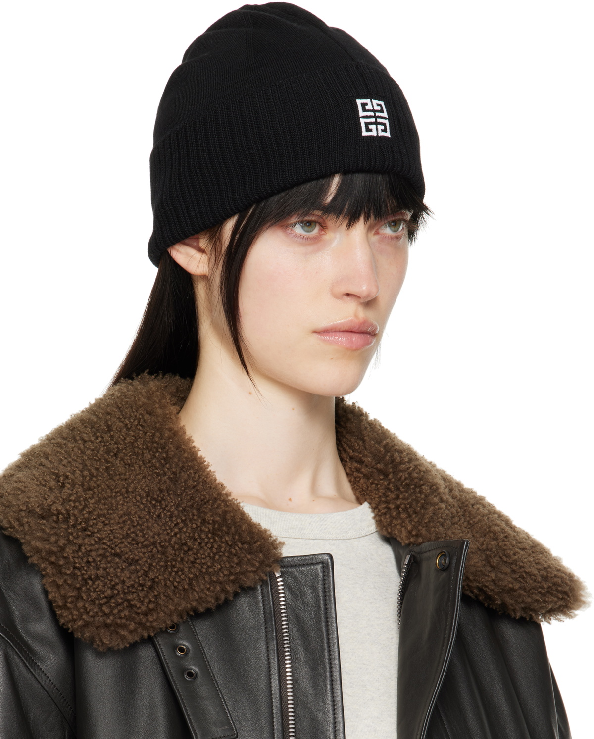 Givenchy Black 'Givenchy' 4G Wool Beanie