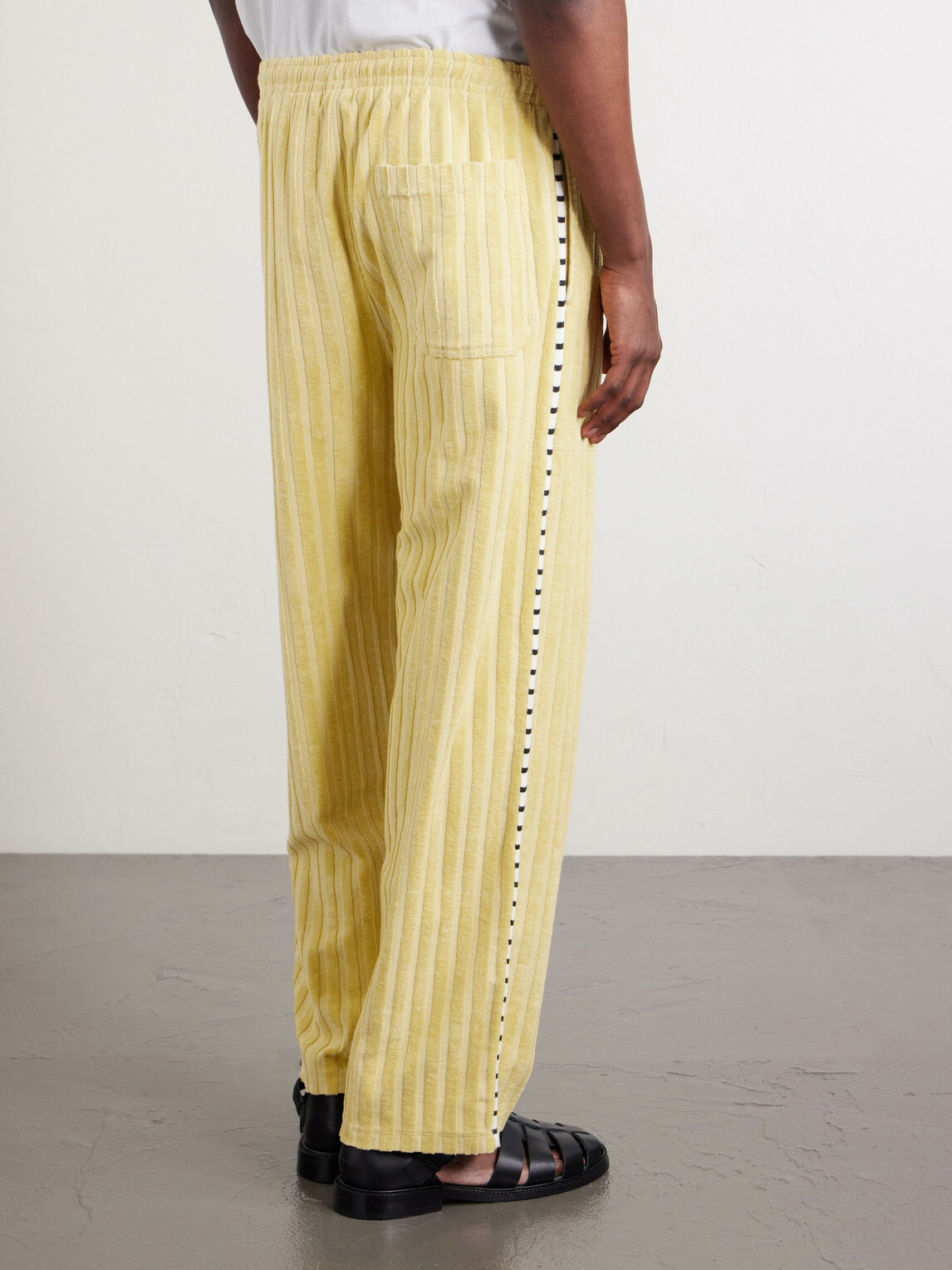 BODE - Croquet Ground Logo-Embroidered Cotton-Terry Sweatpants - Yellow