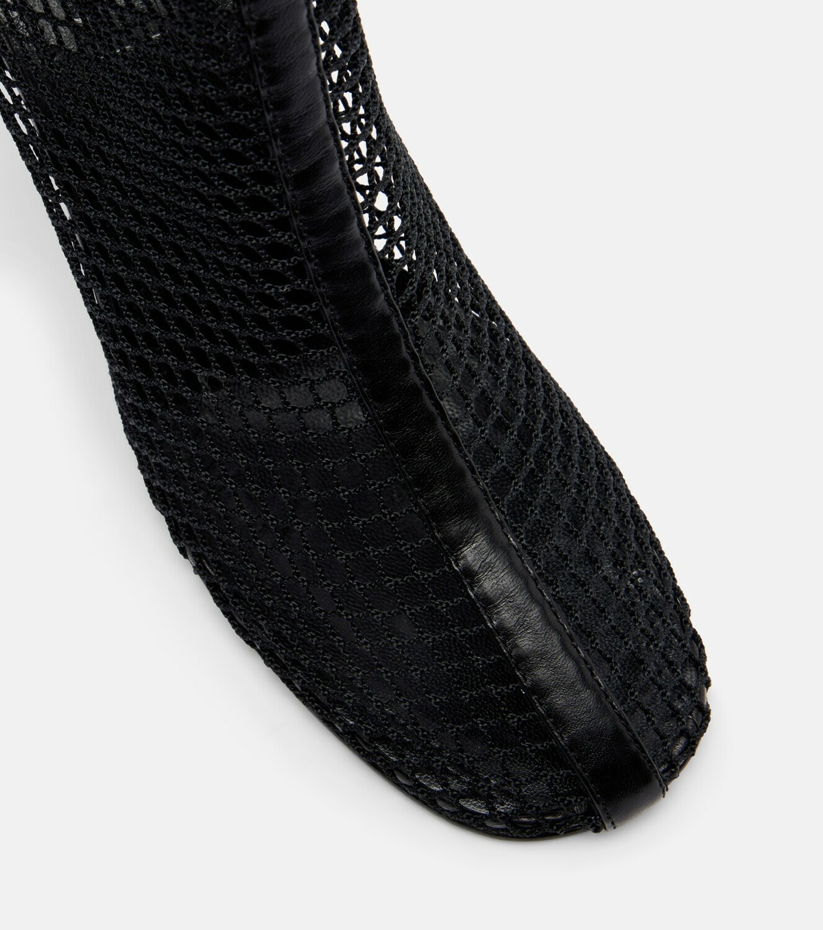 Souliers Martinez Fira leather-trimmed fishnet ankle boots