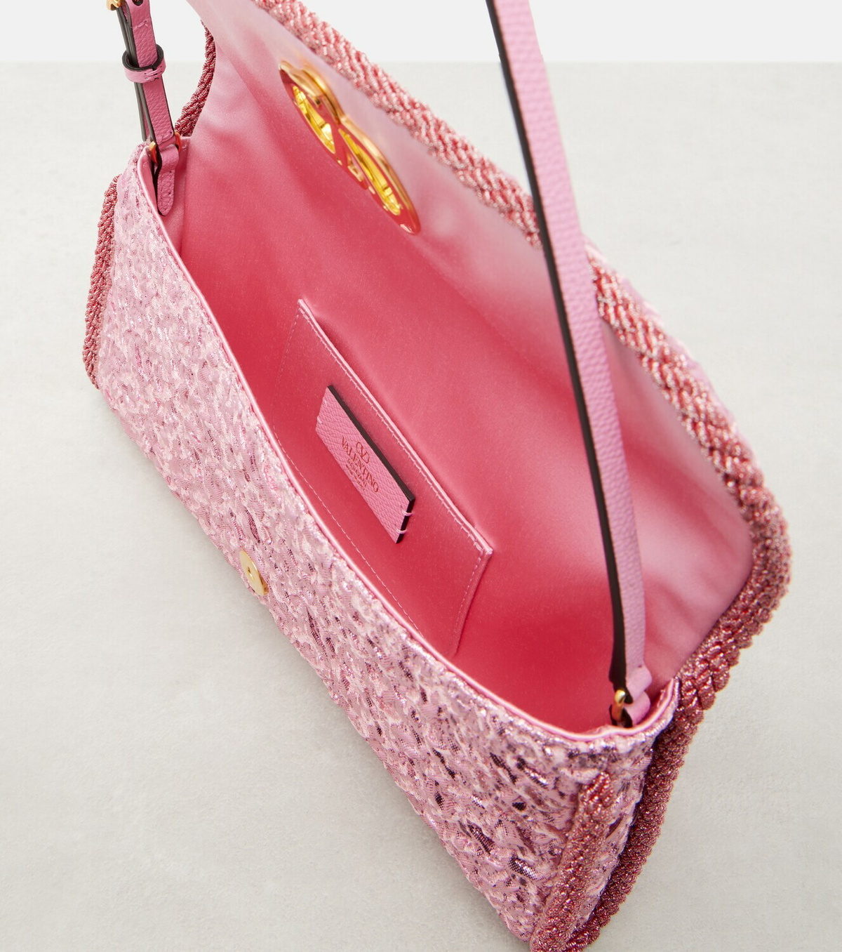 Valentino Garavani DeVain Small cloqué jacquard shoulder bag