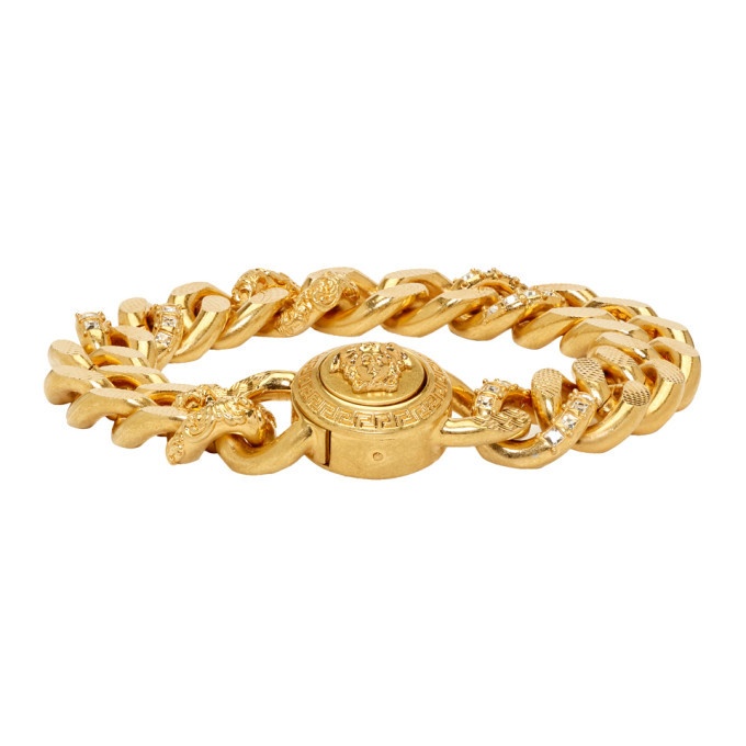 Photo: Versace Gold Crystal Chain Medusa Bracelet