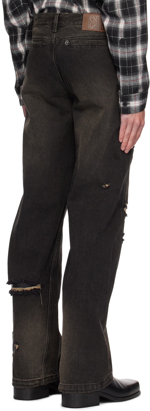 lesugiatelier Black Damaged Jeans