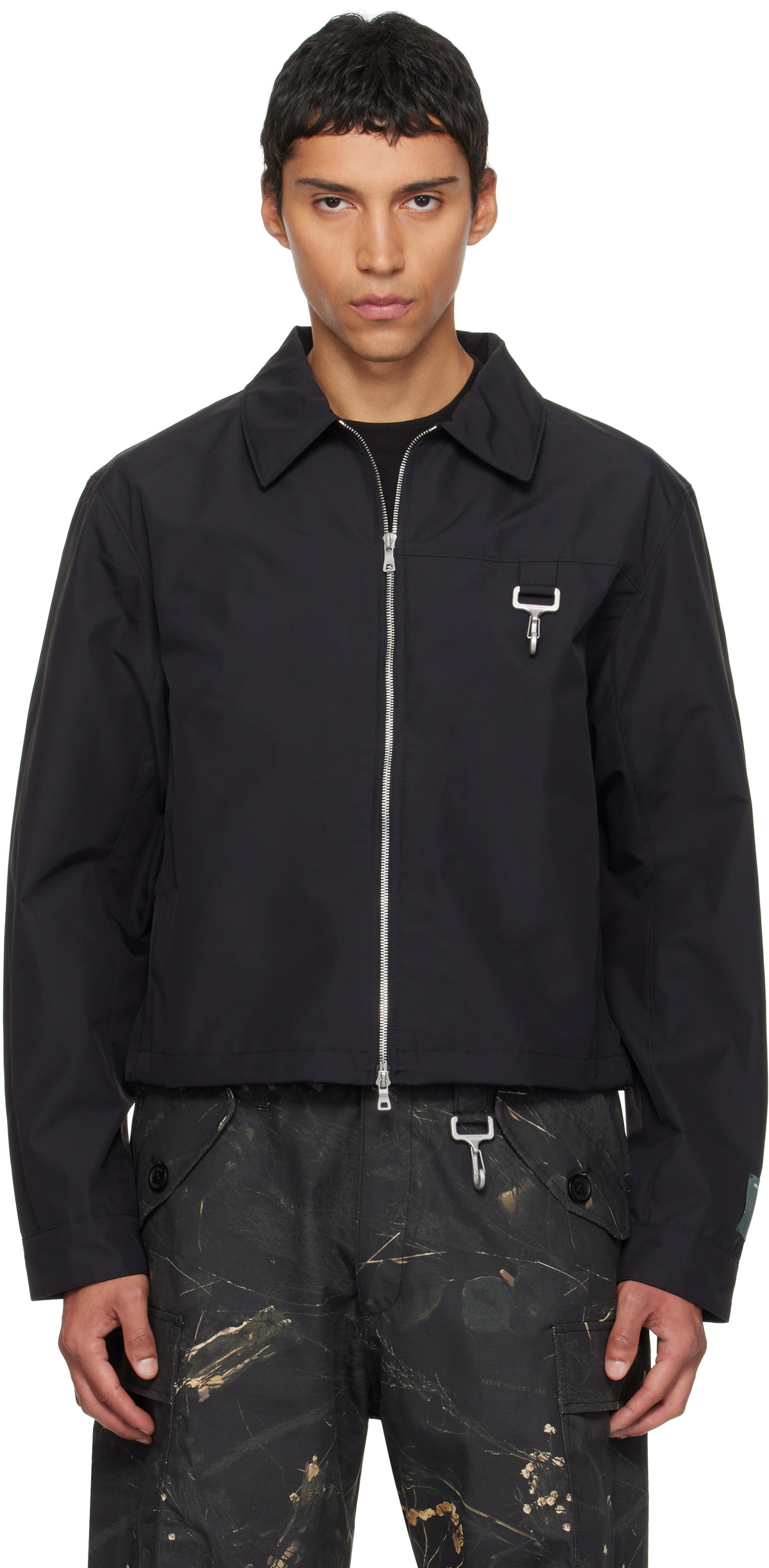 Reese Cooper Black Laminated Nylon Work Jacket
