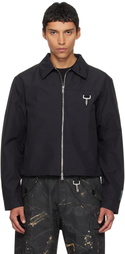 Reese Cooper Black Laminated Nylon Work Jacket