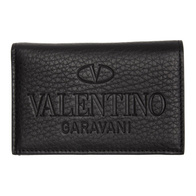 Photo: Valentino Garavani Black Logo Bifold Card Holder