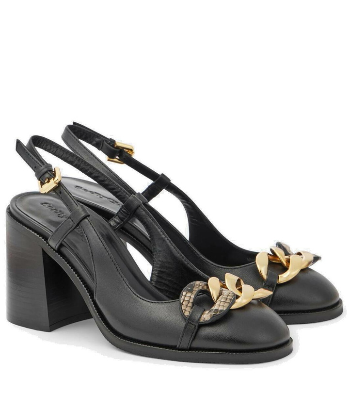 Photo: See By Chloé Chain Line leather slingback pumps