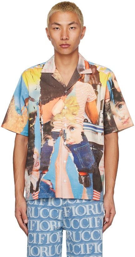 Photo: Fiorucci Multicolor Graphic Poster Wall Bowling Shirt