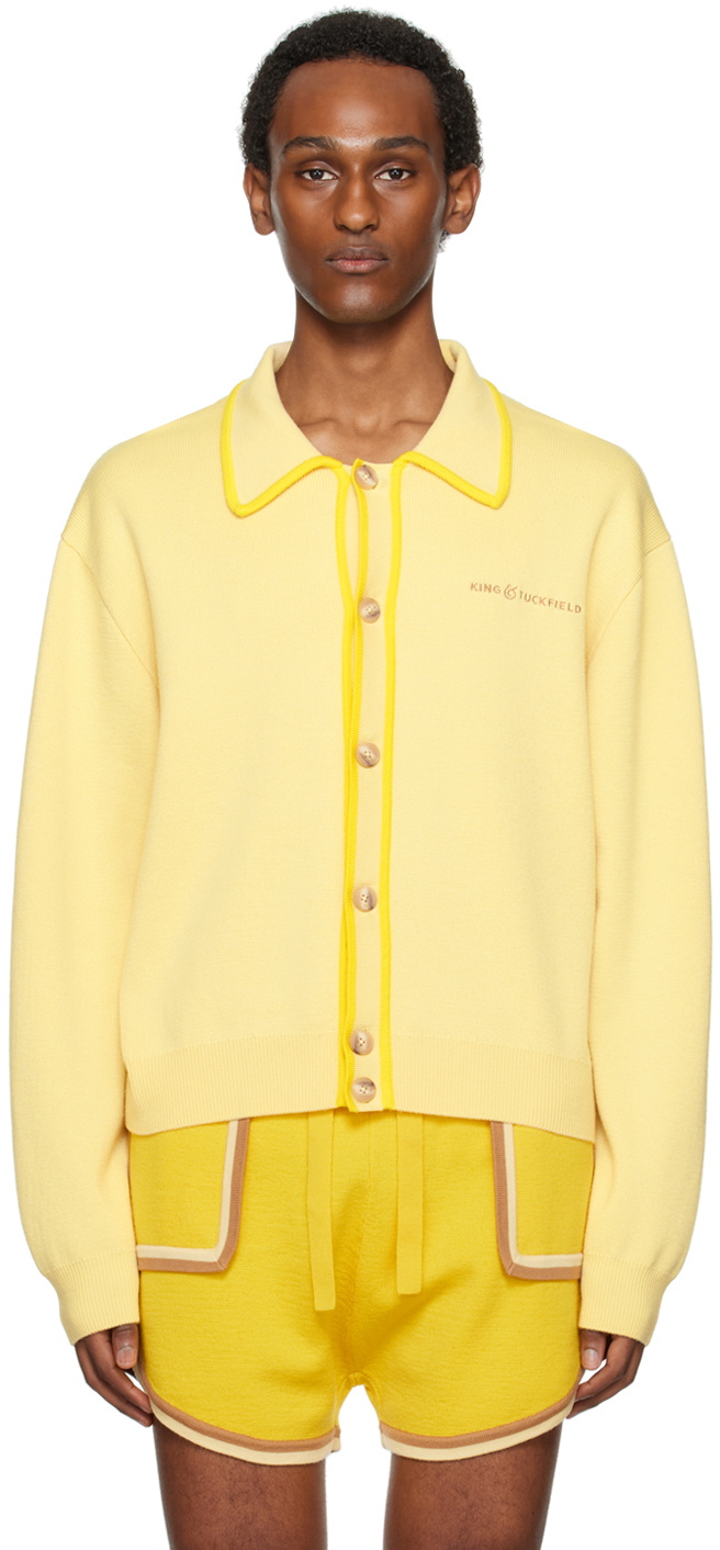 King & Tuckfield Yellow Bomber Cardigan