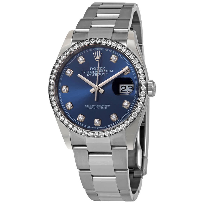 Photo: Rolex Datejust 36 Blue Diamond Dial Automatic Unisex Oyster Watch 126284BLDO