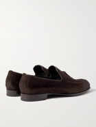 BRIONI - Lukas Leather-Trimmed Suede Tasselled Loafers - Brown