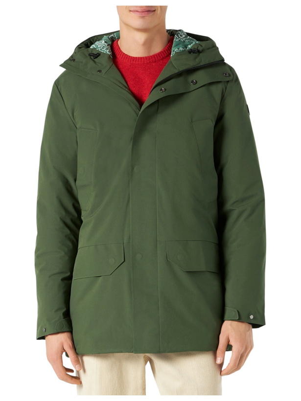 Photo: MC2 Saint Barth Man Military Green Hooded Parka Voyager With Bandanna Print