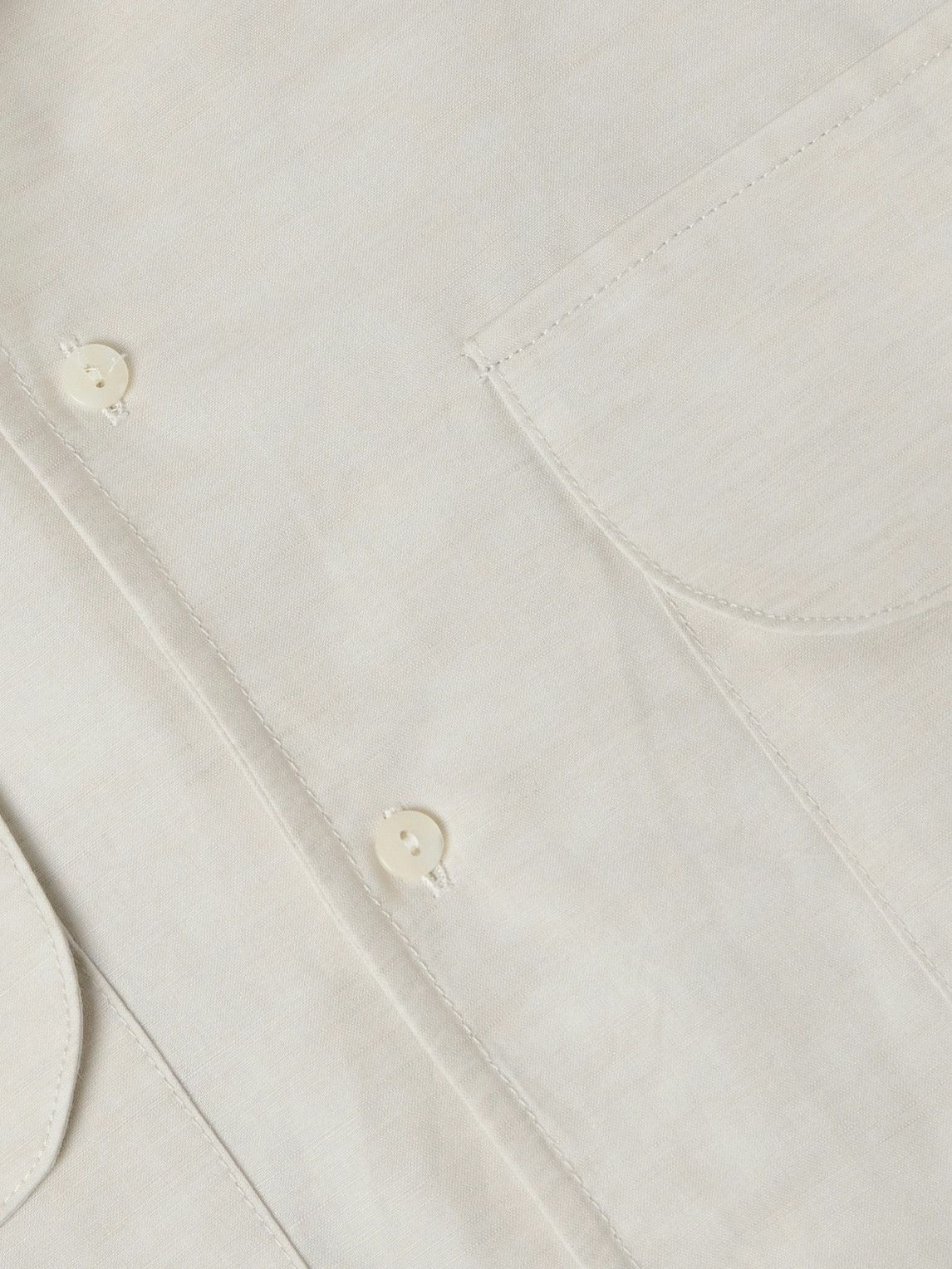 Stòffa - Camp-Collar Linen and Cotton-Blend Overshirt - Gray STÒFFA