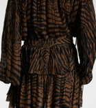 Blumarine Asymmetric ruffled printed miniskirt
