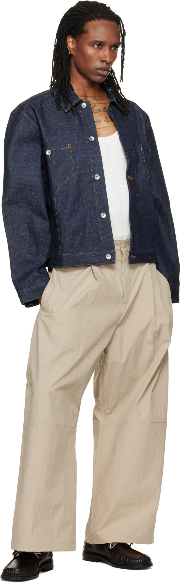 YMC Beige Drop Out Trousers