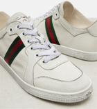 Gucci Stretch Web Stripe leather sneakers