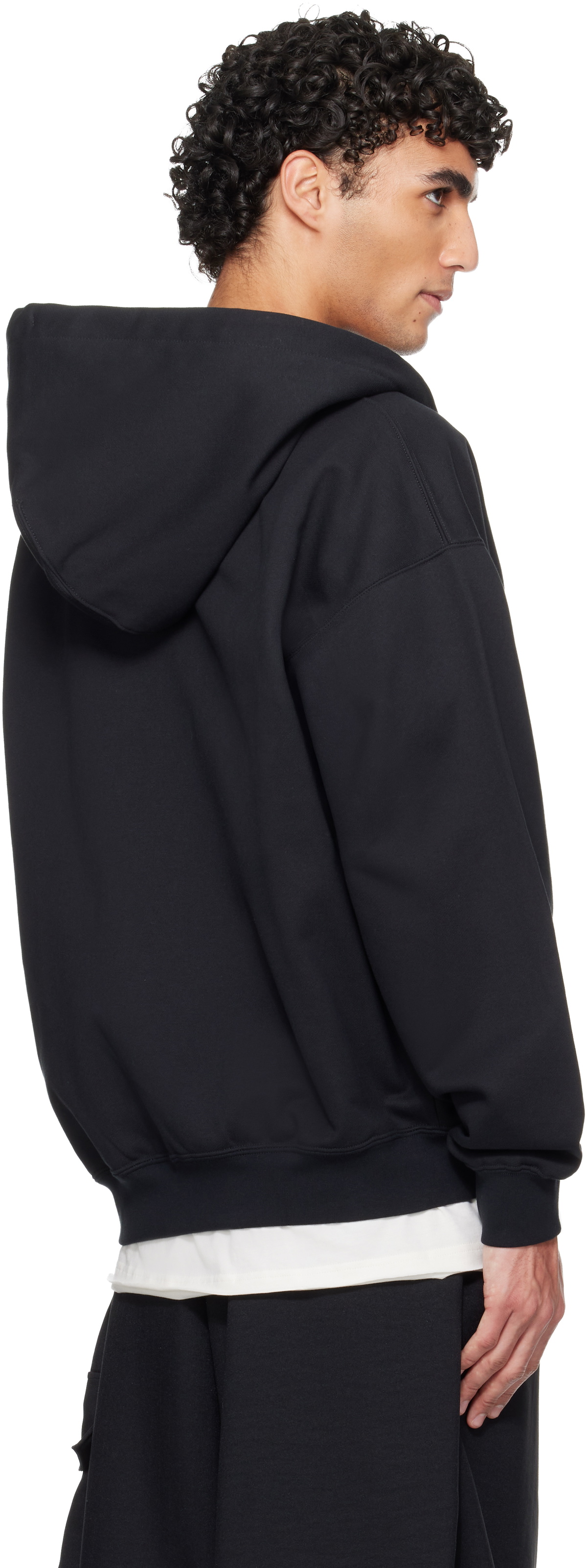 Y-3 Black Brushed Terry Zip Hoodie