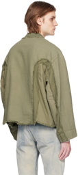 John Elliott Green Vintage Frame Bomber Jacket