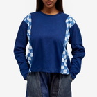 W'menswear Women's Long Sleeve Racing Check T-Shirt in Indigo/Check