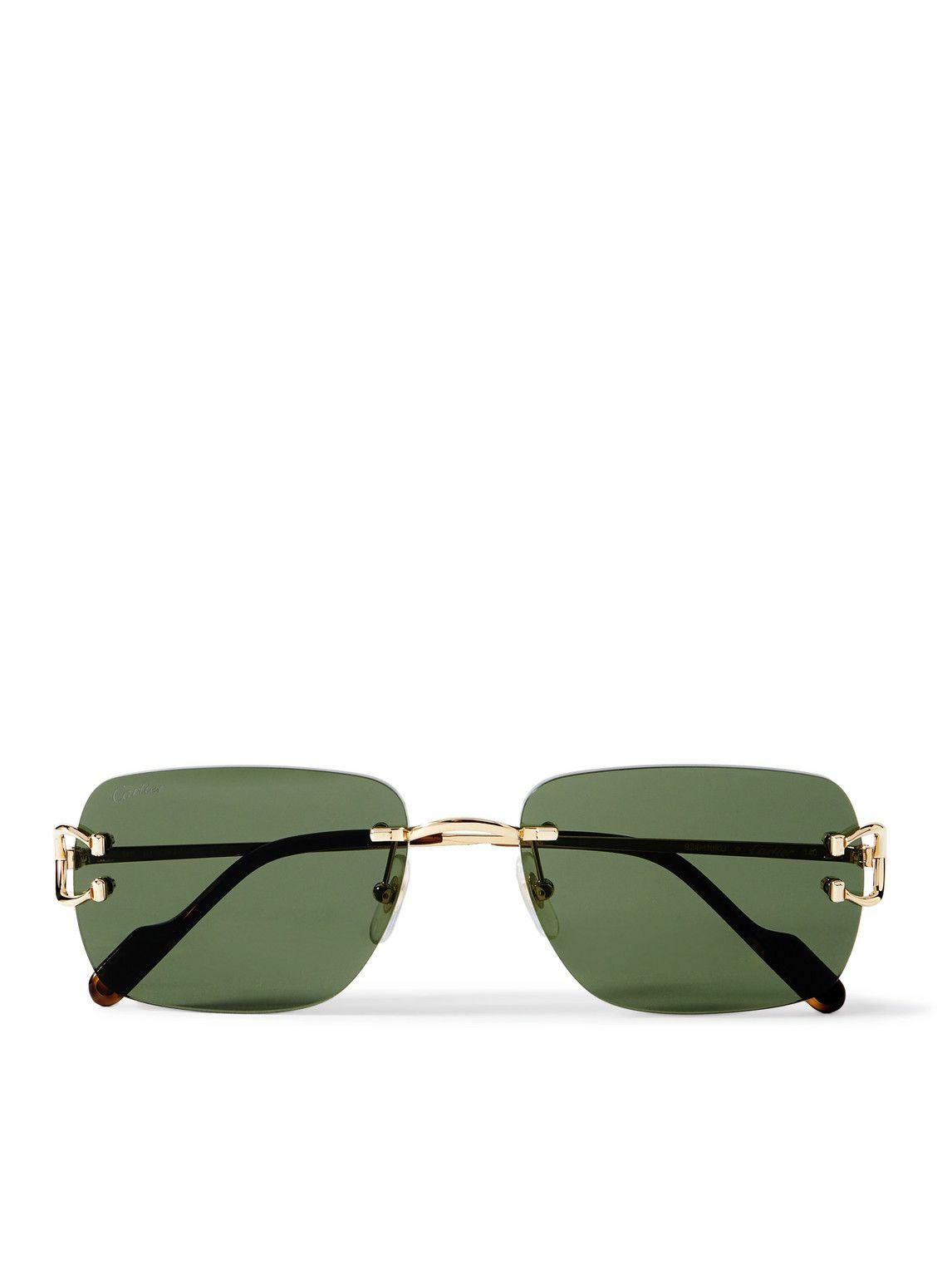 Cartier Eyewear - Frameless Gold-Tone and Tortoiseshell Acetate Sunglasses