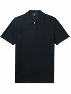 Dunhill - Piqué Half-Zip Polo Shirt - Blue