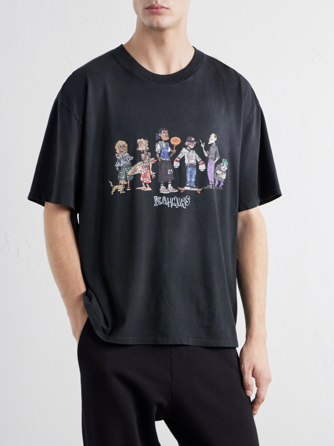 NAHMIAS - Printed Cotton-Jersey T-Shirt - Black