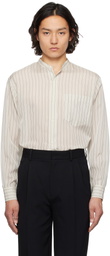 YLÈVE Off-White Acetate Cupra Stand Collar Shirt